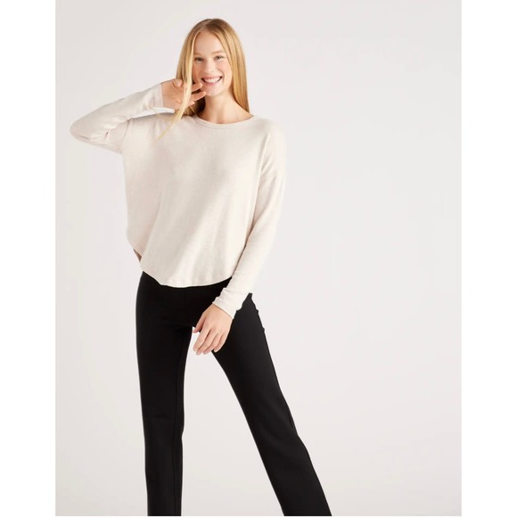 QUINCE Black Ultra Stretch Ponte Straight Leg Pants - Picture 3 of 9